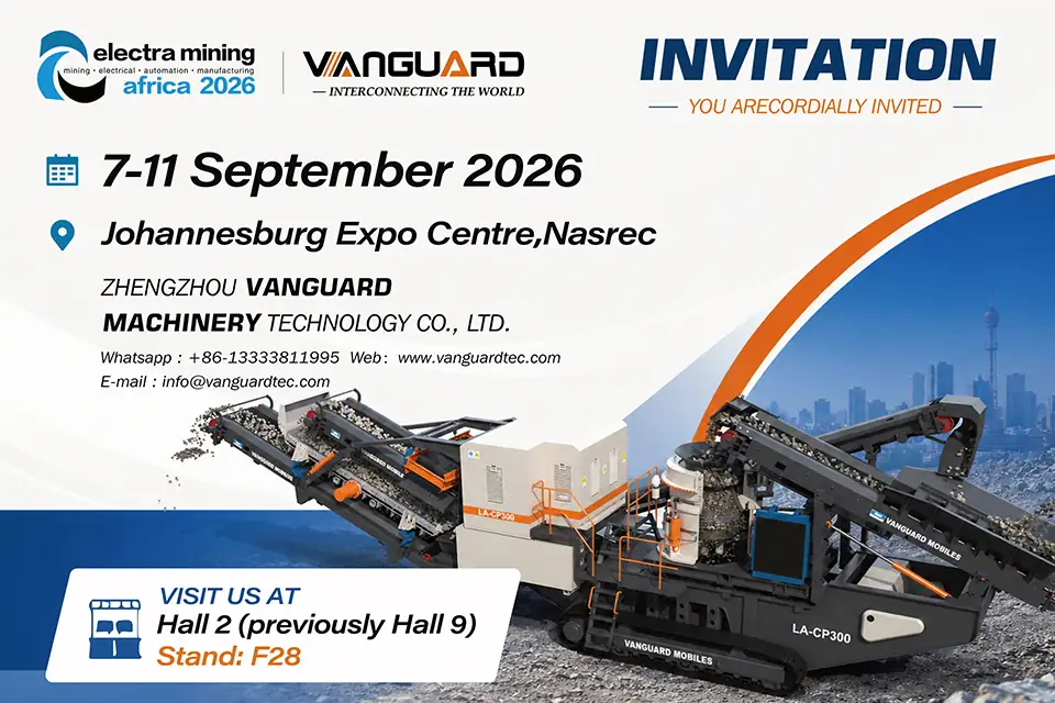 Первая стадия, задающая тон: Vanguard Machinery представляет гусеничную мобильную щековую дробилку на Electra Mining Africa 2026